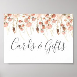 Poster Boho Dried Watercolor Casamento Floral