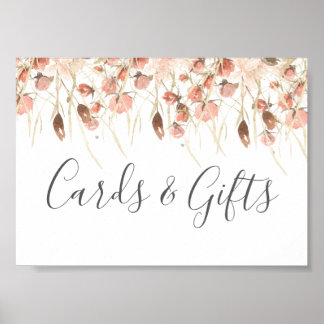 Poster Boho Dried Watercolor Casamento Floral