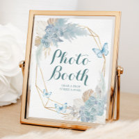 Boho Dusty Blue Butterfly Photo Booth