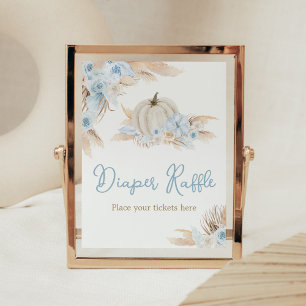 Poster Boho Dusty Blue Pumpkin Fralda Raffle