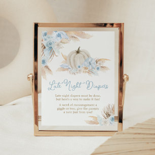 Poster Boho Dusty Blue Pumpkin Fraldas Noturnas Tardes