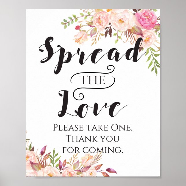 Poster Boho Espalhe o Amor, lembrancinha, lembrança de ca (Frente)