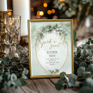 Poster Boho eucalipto verde Escolha um assento em qualque