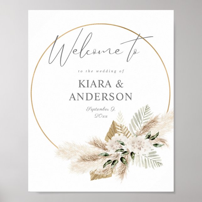 Poster Boho Eucalyputs, Palm - Símbolo de Boas-vindas em  (Frente)