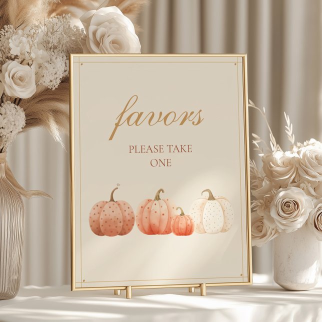 Poster Boho Fall Bolinhas Pumpkins Chá de fraldas Favor (Criador carregado)