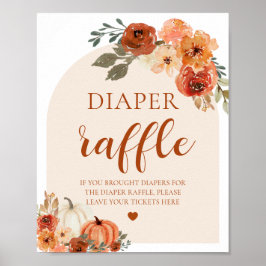 Poster Boho Fall Pumpkin Chá de fraldas Fralda Raffle Sin
