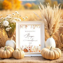 Poster Boho Fall Pumpkin Deixe Sua Placa De Receita Aqui