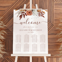 Poster Boho Fall Terracotta Flores Sentados De Casamento
