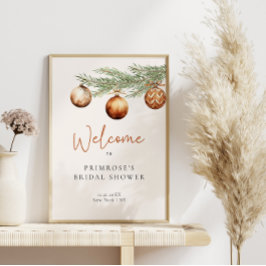 Poster Boho Férias Chuveiro de Noiva Inverno Bem-Vindo