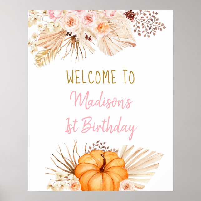 Poster Boho Floral Birthday (Frente)