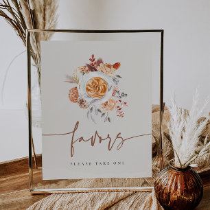 Poster Boho Floral Chá de panela Café Favorece Sinal