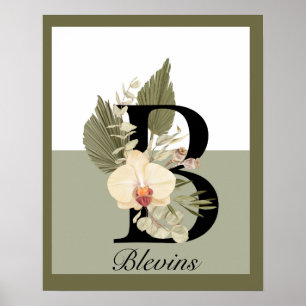 Poster Boho Floral Monograma B