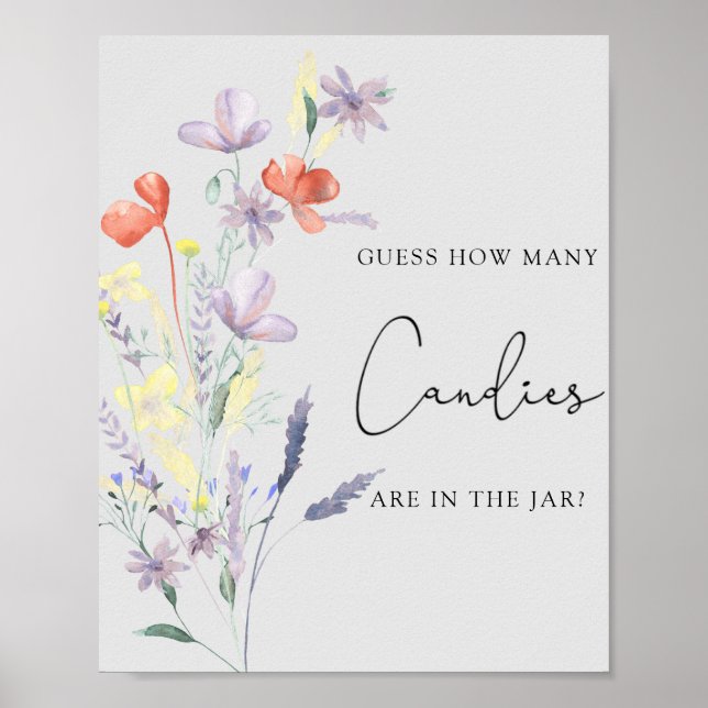 Poster Boho Flores Silvestres - Adivinhe quantos doces jo (Frente)