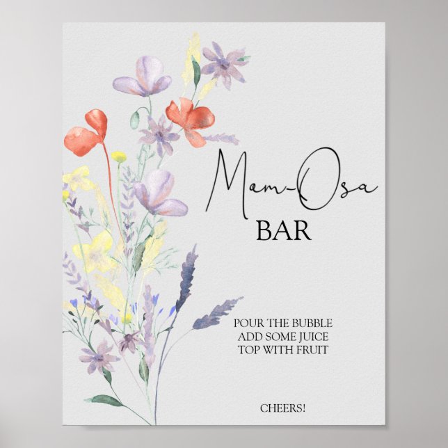 Poster Boho Flores Silvestres \ Bar Mom-osa (Frente)