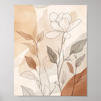 Poster Boho floresce decoração moderna