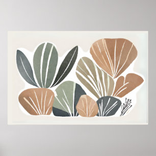 Poster Boho Flower Folha Botânica Estilo de arte Simples