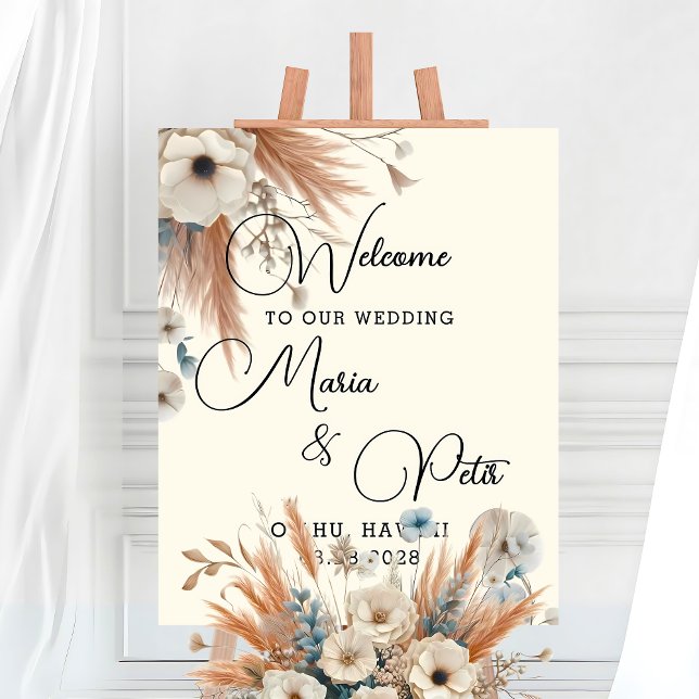 Poster Boho Flowers Casamento Boho (Criador carregado)