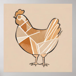 Poster Boho frango Folha Arte Botânica Estilo Moderno