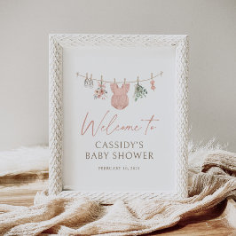 Poster Boho Girl Baby Clothes Chá de fraldas Sinal de Boh