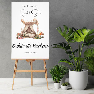 Poster Boho Glamping Festa de solteira Sinal de Boho