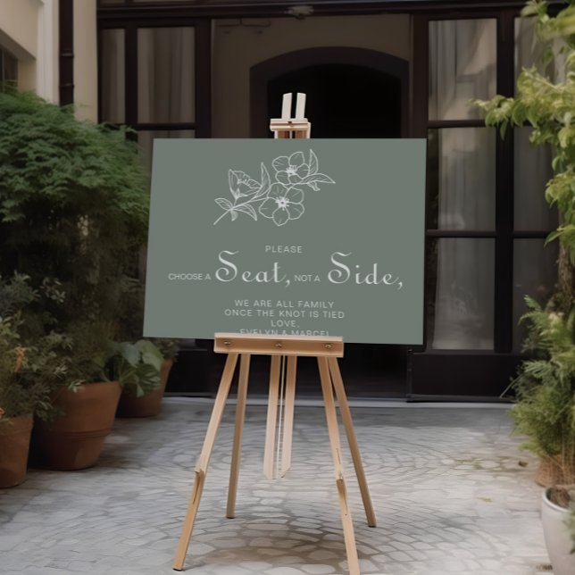 Poster Boho Green Escolhe um assento não um casamento lat (Criador carregado)