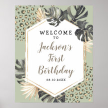 Boho Green Sage Wild Um Aniversário Sinal De Boho