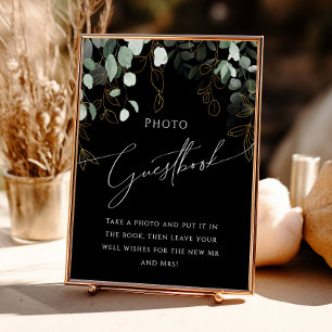 Poster Boho Greenery e Dourado Sinal de Livro Negro