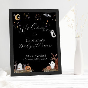Poster Boho Halloween Chá de fraldas Welcome