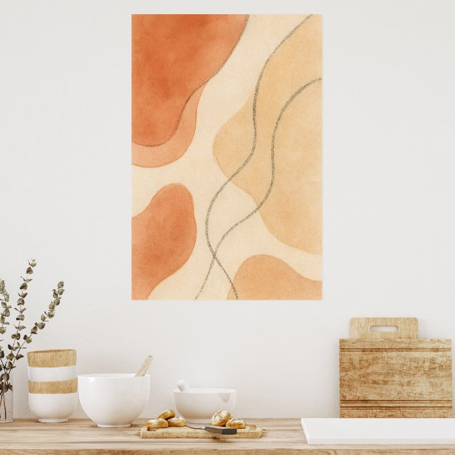 Poster Boho Harmony | Minimalist Abstract Wall Art (Cozinha)