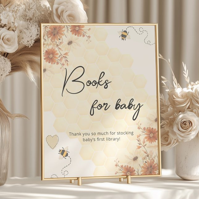 Poster Boho Honey Bee Chá de fraldas Livros Para Bebê (Criador carregado)