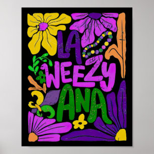 Poster Boho La Weezy Ana Mardi Gras Coquete Laço Luisiana