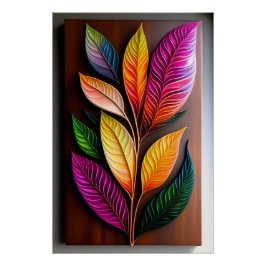 Póster Boho Leaf Art: Abstrato Wall Decor