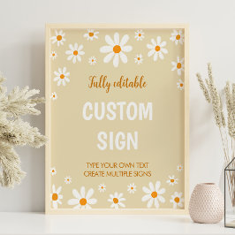 Poster Boho Light Daisy Primeiro Sinal Personalizado de A