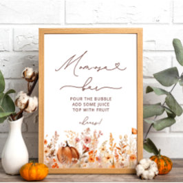 Poster Boho Little Pumpkin Cai Flores Selvagens Bar Momos