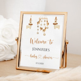 Poster Boho Llama chá de bebê móvel Bem-vindo