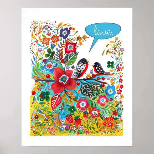 Poster Boho Love Birds (Frente)