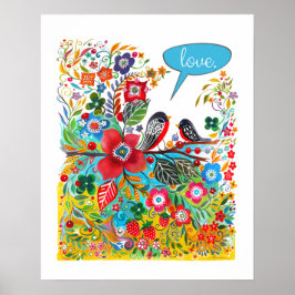 Poster Boho Love Birds