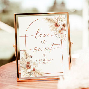 Poster Boho Love é um doce sinal de deserto Chá
