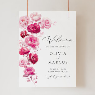 Poster Boho Magenta - Sinal de boas-vindas do Casamento F