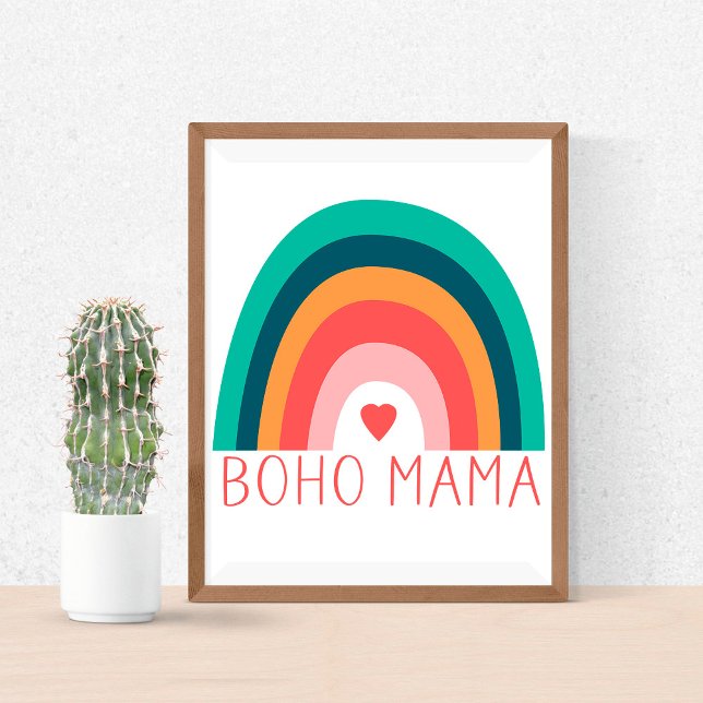 Poster Boho Mama Arco-íris Cores Modernas e Brilhantes (Criador carregado)