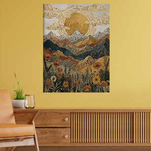 Poster Boho Mandala Solar Celestial Montanha Prado