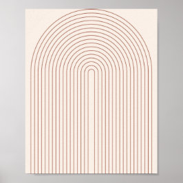 Poster Boho Meio século Modern Vintage Line Rainbow 5