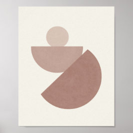 Poster Boho Meio século rosa e bege macio