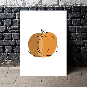 Poster Boho Minimal Abóbora Outono