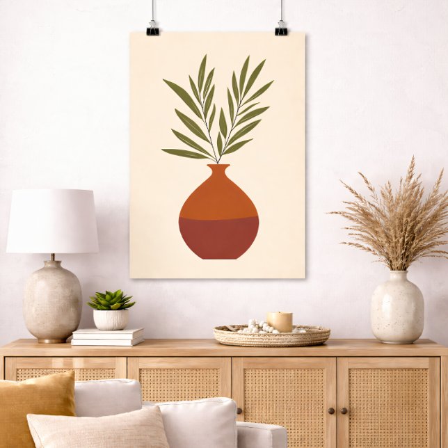 Poster Boho Minimal Vase Botanical Neutral Terracotta (Criador carregado)