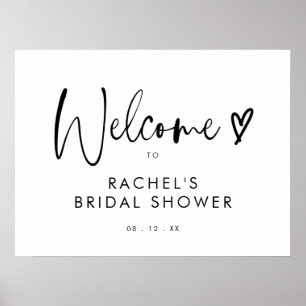 Poster Boho Minimalista Script Chamada de Chuva de Noiva