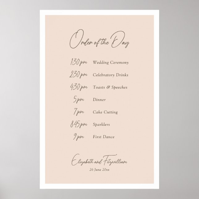 Poster Boho Minimalista Vases Ordem de Eventos (Frente)