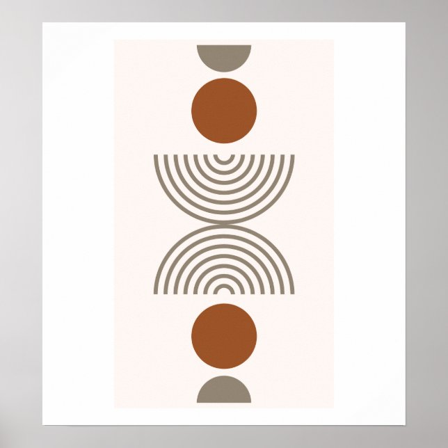 Poster Boho Modern Abstract Geometric Botanical Art (Frente)