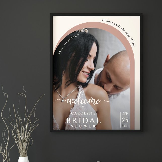 Poster Boho Modern Arch Photo Bridal Shower Welcome (Criador carregado)