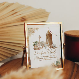 Poster Boho Modern Heart Font Chá de fraldas Pacifier Hun